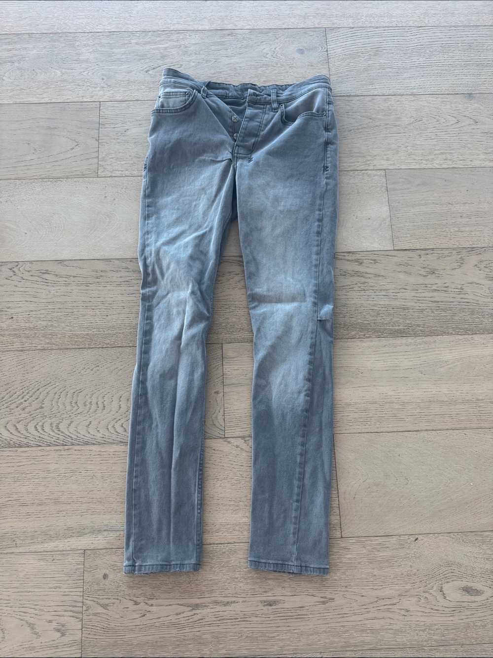 Ksubi Men's Skinny Jeans in Light Gray Wash